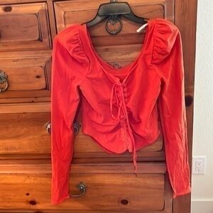 ❤️ Free People rust red colored crop top size small NWOT